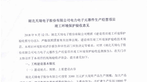 开云体育电力电子元器件生产经营项目竣工环境保护验收意见